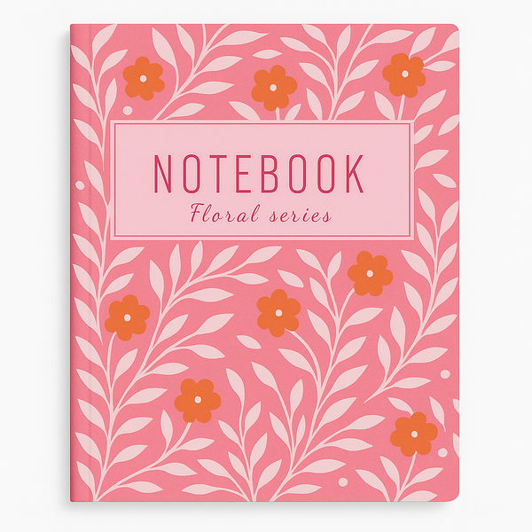 Turuncu Çiçekli Floral Seri Defter
